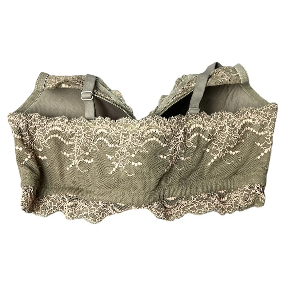 SPANX Olive Green Lace Full-Coverage Bra - Picture 2 of 4